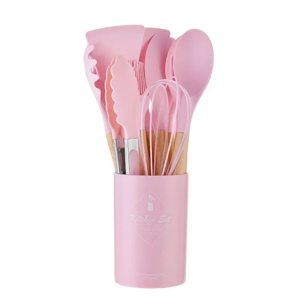 Kit 12 utensílios de silicone para cozinha