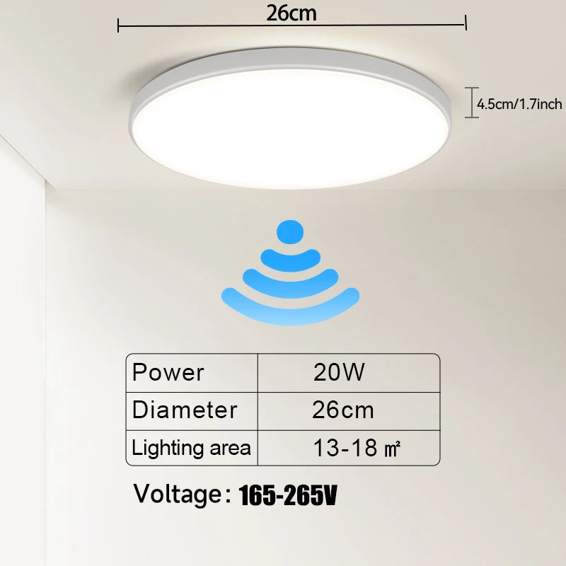 Luz de teto com sensor de movimento e luminosidade