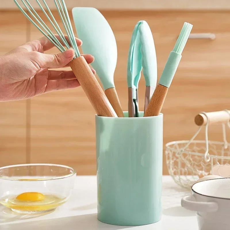Kit 12 utensílios de silicone para cozinha