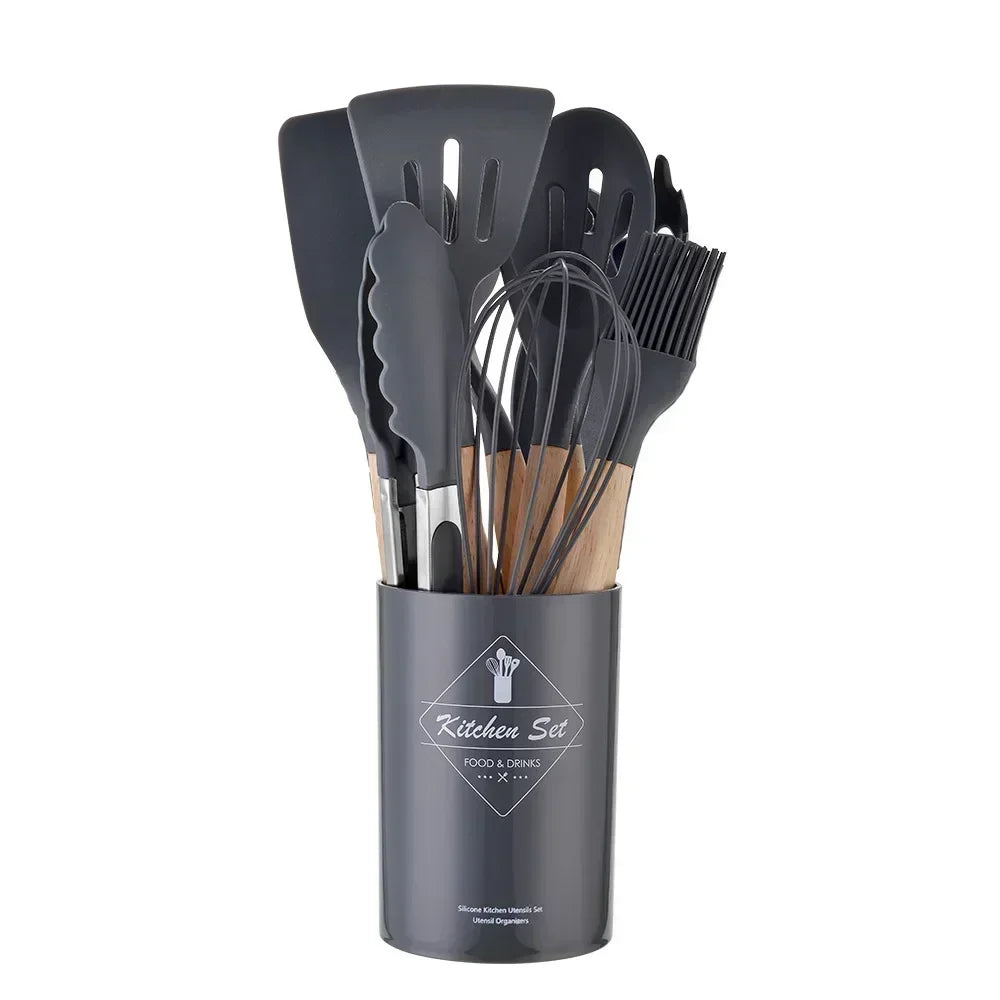 Kit 12 utensílios de silicone para cozinha