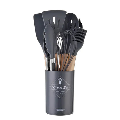 Kit 12 utensílios de silicone para cozinha